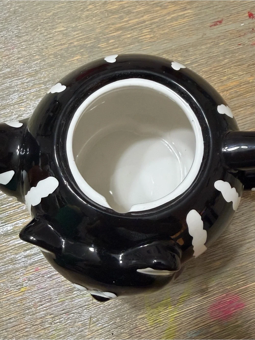 burton+BURTON Black & White Cat Ceramic Teapot Whimsical Kitty Tea Pot